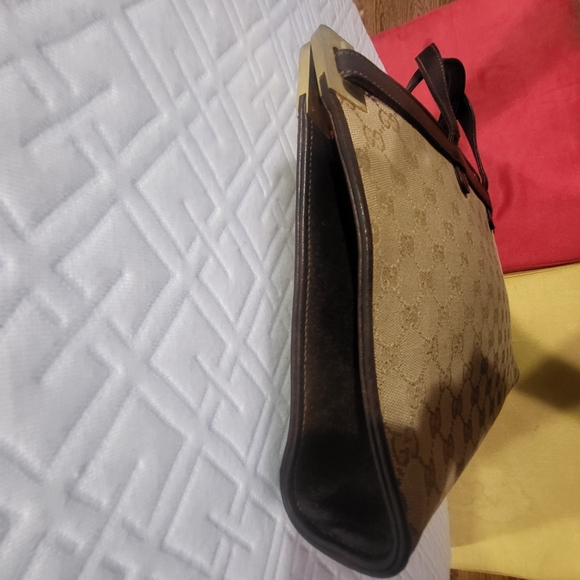 Gucci GG Canvas and Leather Weekender Handbag Vintage.. - Picture 4 of 12